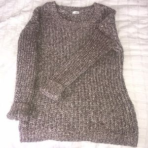 OVERSIZED Cable-Knit Sweater in Taupe Multi!